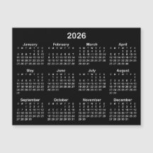 Calendario magnético minimalista en blanco y negro