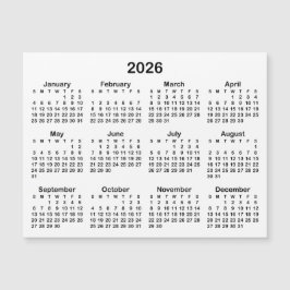 Calendario magnético minimalista negro 2026