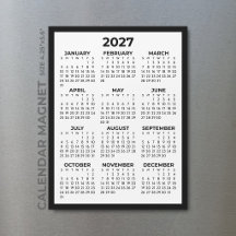 Calendario Magnético Mínimo 2027 Básico Simple