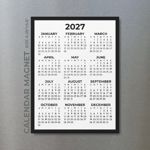 Calendario Magnético Mínimo 2027 Básico Simple