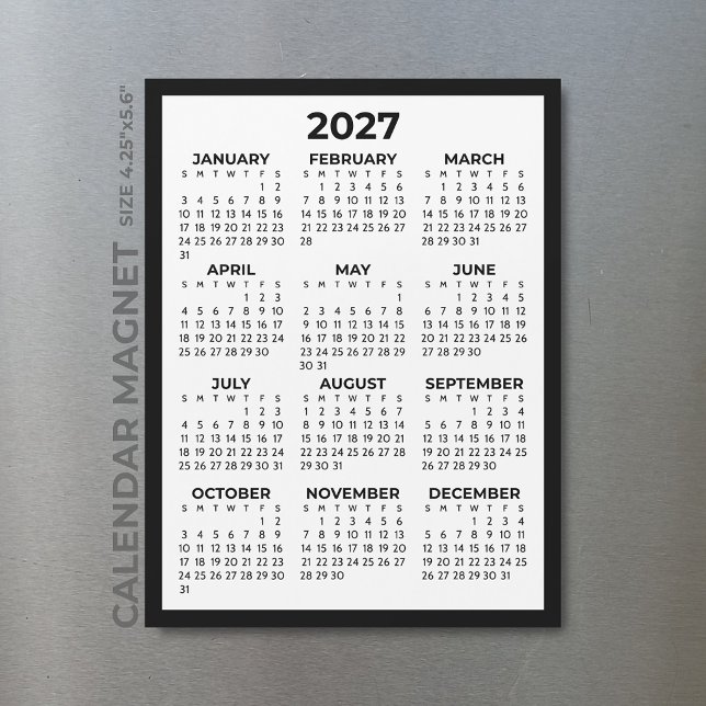 Calendario Magnético Mínimo 2027 Básico Simple (Subido por el creador)