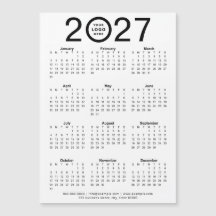 Calendario magnético personalizado 2027 con logoti