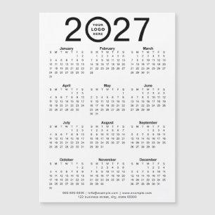 Calendario magnético personalizado 2027 con logoti
