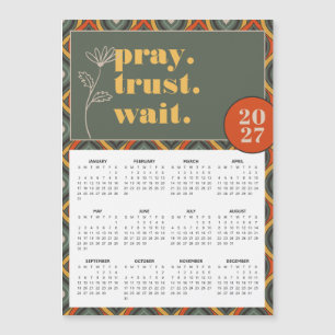 Calendario Magnético Retro Ikat 2027 Rezar Confiar