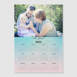 Calendario magnético verde de la familia de Person