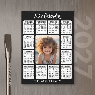 Calendario Magnético Vertical 2027 Foto - HNY negr