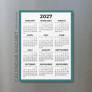Calendario Magnético Vista Anual Completa 2027 Azu