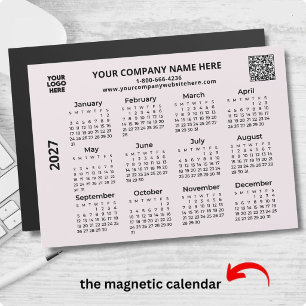 Calendario Magneto Código QR del Logotipo Empresar