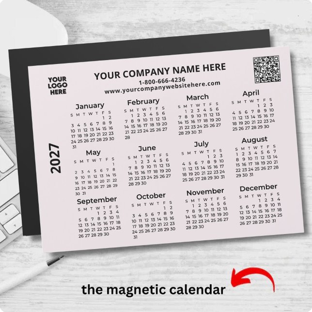 Calendario Magneto Código QR del Logotipo Empresar (Subido por el creador)
