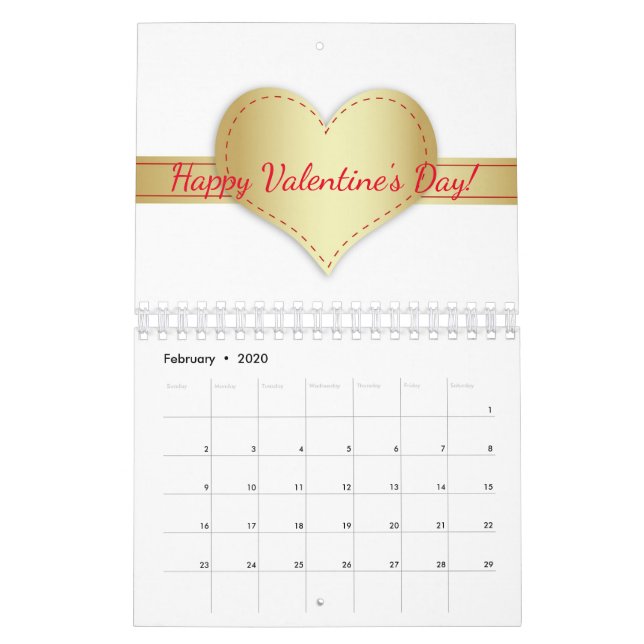 Calendario Magnífica tipografía Purpurina de 12 meses (Feb 2020)