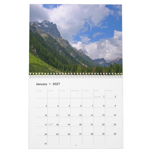 Calendario magnífico del parque nacional de 2009 (Jan 2027)