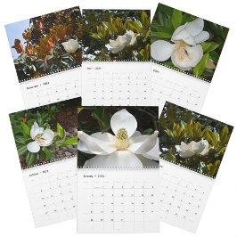 Calendario Magnolia florecimiento de flores fotográficas herm