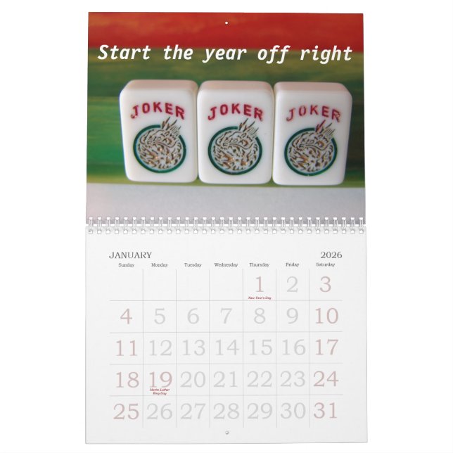 Calendario Mah-Jongg amantes 2011 (Jan 2026)