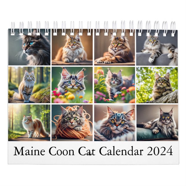 Calendario Maine Coon Cat Calendar Digital AI Paint (Tapa)