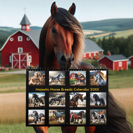 Calendario Majestic Horse Breeds Calendar 2025/2026