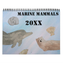 Calendario Mamíferos marinos oceánicos de acuarela