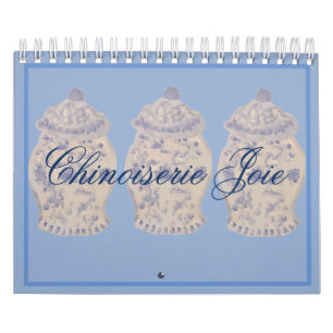 Calendario Mano azul Chinoiserie pintada jar jar jars cale