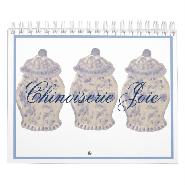 Calendario Mano de la Chinoiserie azul pintada jar jares (Tapa)