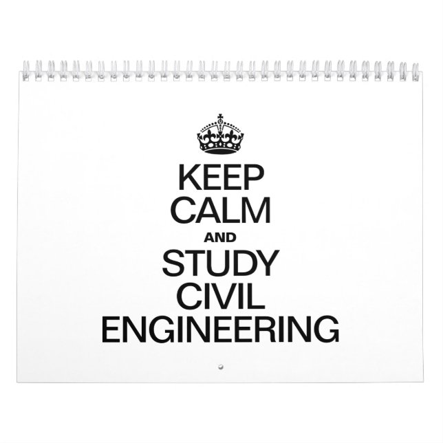 CALENDARIO MANTENER LA CALMA Y ESTUDIAR LA INGENIERÍA CIVIL (Tapa)