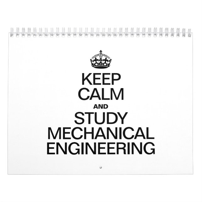 CALENDARIO MANTENER LA CALMA Y ESTUDIAR LA INGENIERÍA MECÁNIC (Tapa)