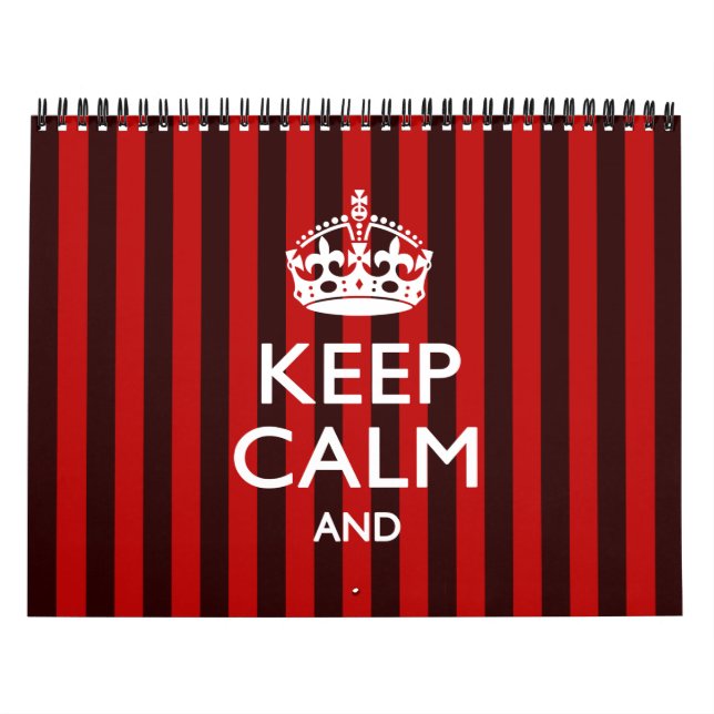 Calendario Mantenerse CALMA en rojo tu texto (Tapa)