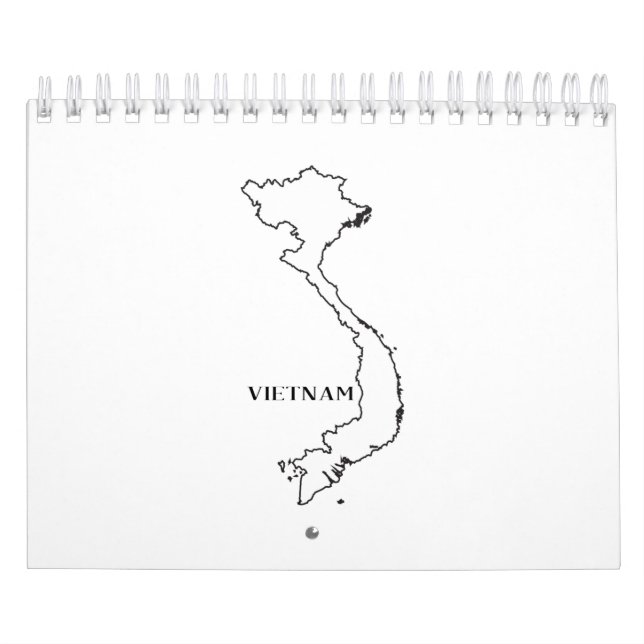 Calendario Mapa De Esquema De Vietnam (Tapa)