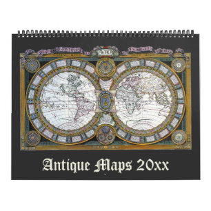 Calendario Mapas del mundo antiguo de Ilustracion de época