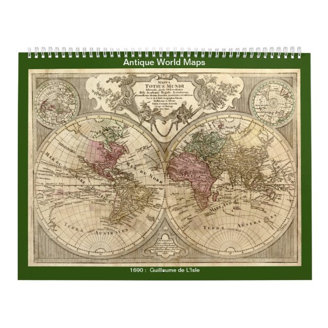 Calendario Mapas mundiales antiguos (Tapa)