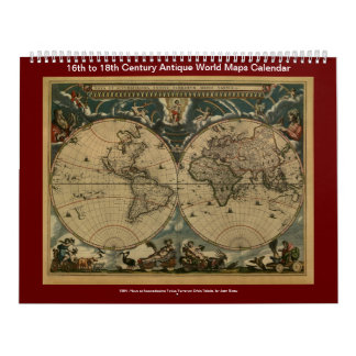 Calendario Mapas mundiales antiguos - Siglos XVI a XVIII
