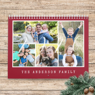 Calendario Máquina de escribir moderna 4 fotos familiares por