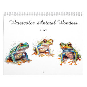 Calendario Maravillas de animales en acuarela, personalizado