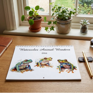 Calendario Maravillas de animales en acuarela, personalizado