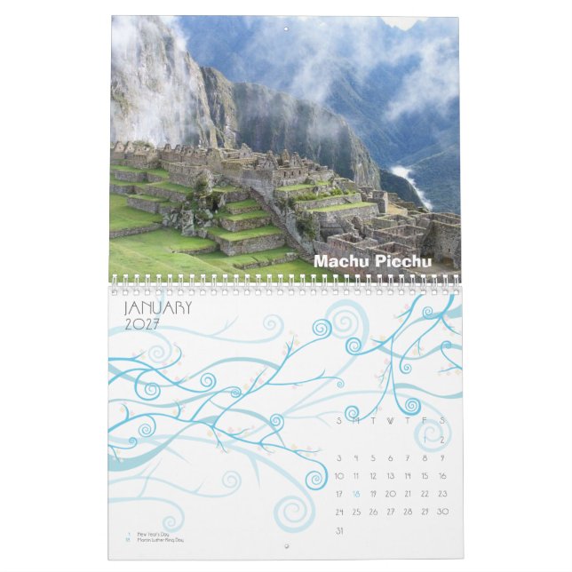 Calendario Maravillas del mundo (Jan 2027)