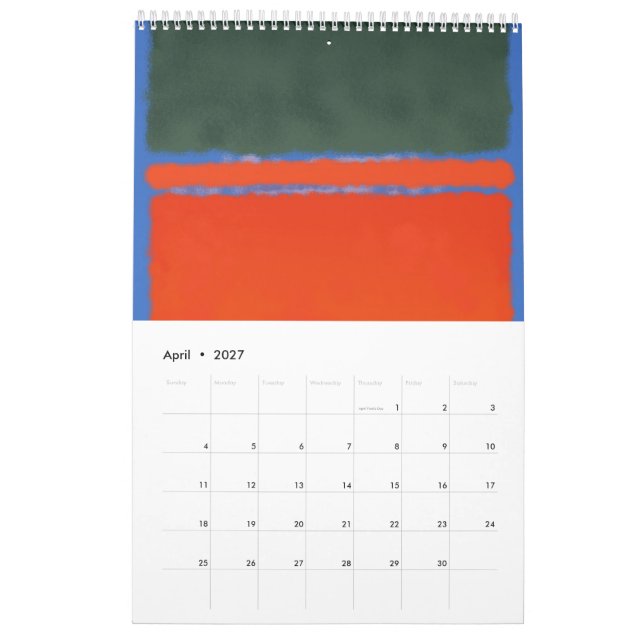 Calendario Mark Rothko arte en estilo digital (Apr 2027)