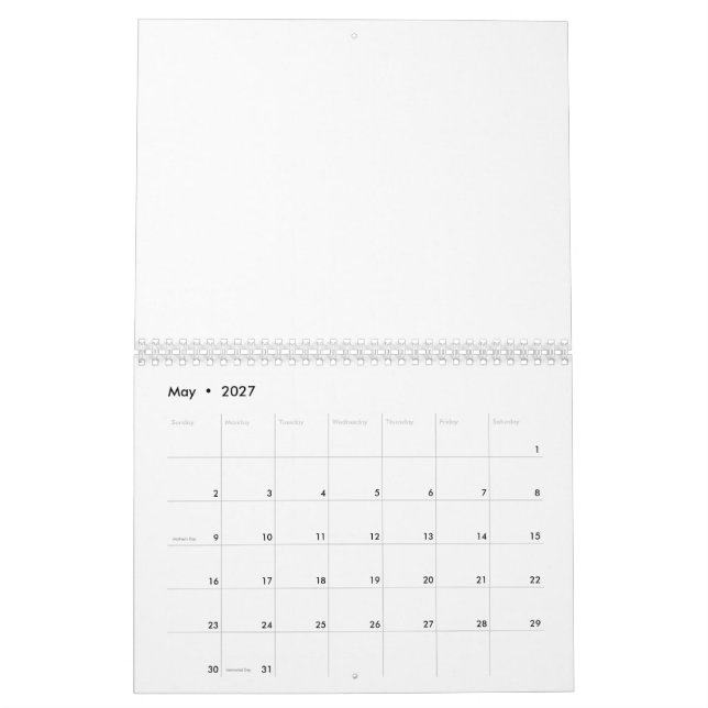 Calendario Mármol Blanco (May 2027)