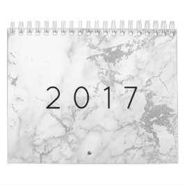 Calendario Mármol blanco gris plata oro rosa