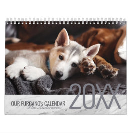 Calendario Mármol blanco moderno - foto Mascota de dos página