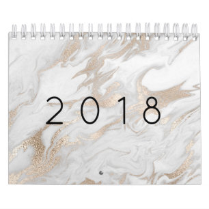 Calendario Mármol Mínimo Rosa de oro de plata gris blanco