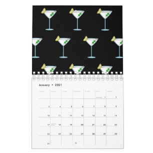 Calendario Martini Amantes del Alcohol De Cristal Cóctel