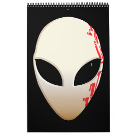 Calendario Máscara Alien con Marcas Futuristas