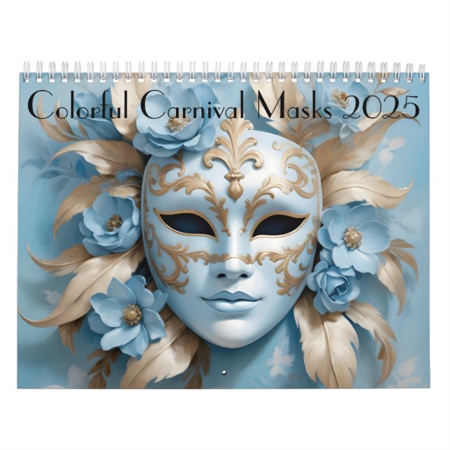 Calendario Máscaras de carnaval coloridas (Tapa)