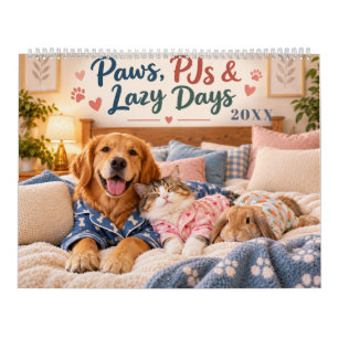Calendario Mascotas con pijamas acogedores