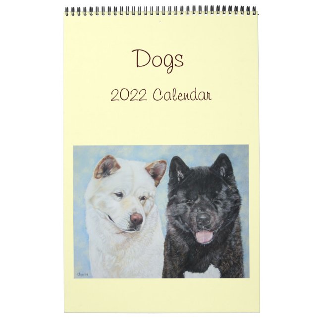 Calendario mascotas retratos akita labrador collie dogs 2022 (Tapa)