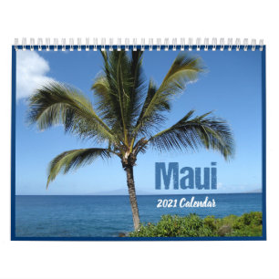 Calendario Maui Hawaii 2021 Bella pared de playa