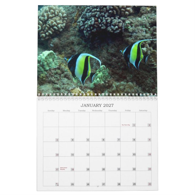 Calendario Maui subacuático (Jan 2027)