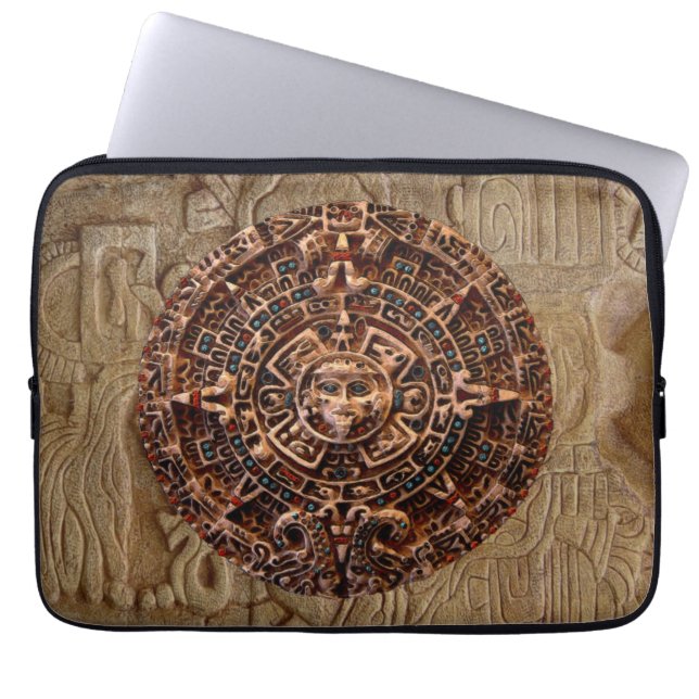 Calendario Maya-Azteca Sun Vieja Funda para Portát (Frente)