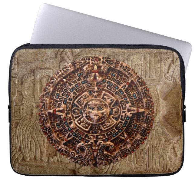 Calendario Maya-Azteca Sun Vieja Funda para Portát (Frente)