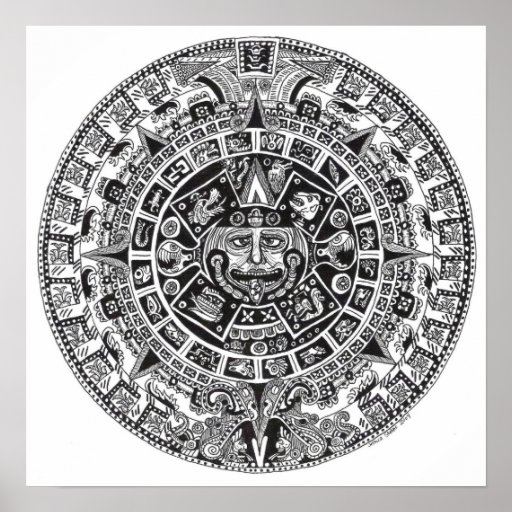 Calendario maya dibujo.
