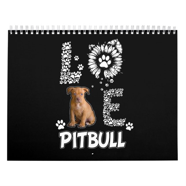 Calendario Me encantan los perros Pitbull (Tapa)