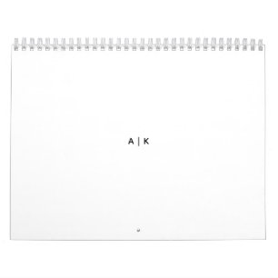 Calendario mediano de dos páginas, blanco
